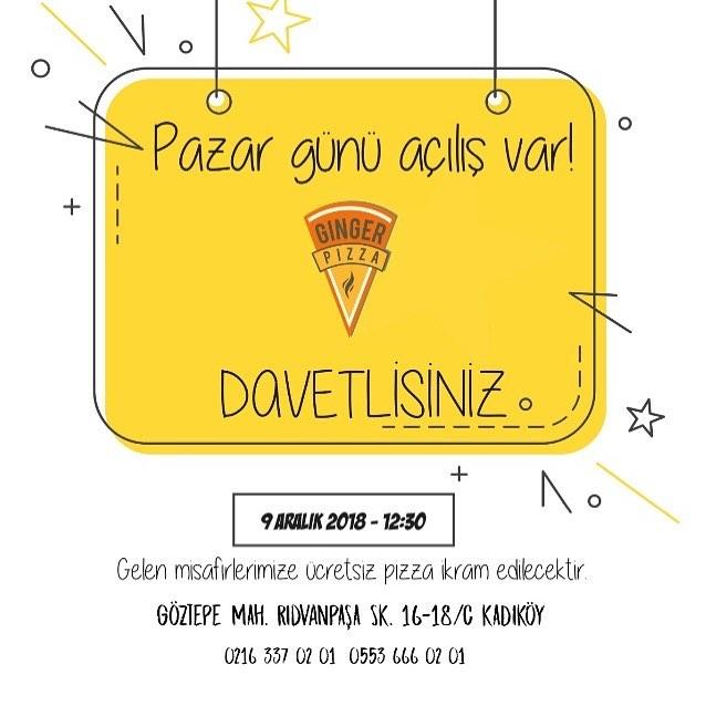 Ginger Pizza Kadıköy / İstanbul 0 (216) 337 02 ** Birmilyonnokta