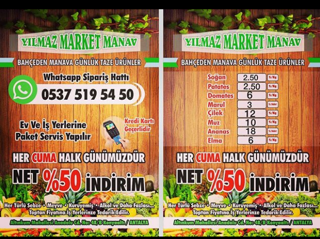Yilmaz Market Manav Tobacco Shop Konyaalti Antalya 0 537 519 54 Birmilyonnokta
