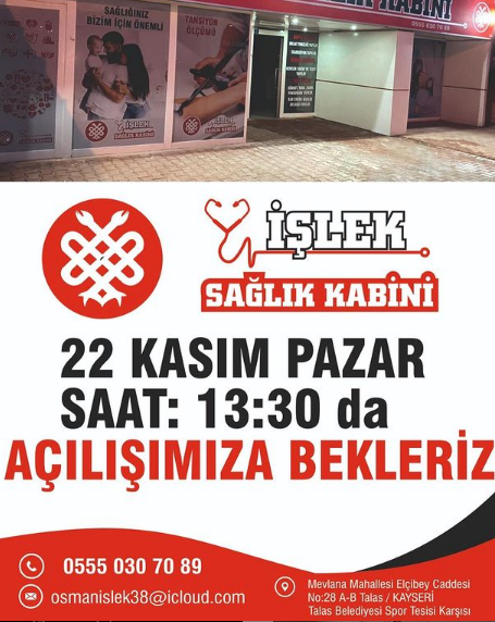 islek saglik kabini talas kayseri 0 555 030 70 birmilyonnokta